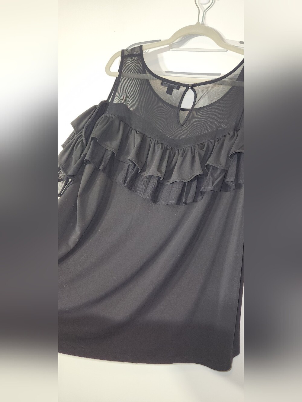 🖤Lane Bryant Romantic🖤Black Ruffle Cold-Shoulder Top. 22/24. Date Night Vibes - Picture 9 of 12
